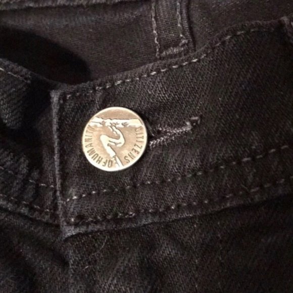 Citizens of Humanity Low Rise Skull and Bunny Jeans Black Size 25 Straight Leg - Picture 10 of 11